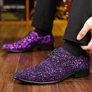 Homens de luxo vestido sapatos ouro prata lantejoulas sapatos de casamento de alta qualidade rendas oxford sapatos designer de moda masculino apartamentos tamanho grande