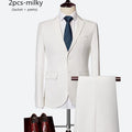 Luxo 3 peças terno de casamento masculino moda magro cor sólida negócios escritório terno define tamanho grande masculino blazer + calças + colete