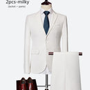 Luxo 3 peças terno de casamento masculino moda magro cor sólida negócios escritório terno define tamanho grande masculino blazer + calças + colete