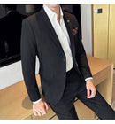 (Jaqueta + calças) marca de alta qualidade boutique cor sólida masculino casual negócios escritório terno noivo vestido casamento festa blazer calças
