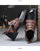 Botas Retro de Cano Baixo para Homens, com Zíper, em Couro Genuíno, Moda Masculina, Sapatos de Plataforma de Alta Qualidade