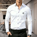 Camisa Casual Premium Masculina, Estampa Word GK, Slim Fit, Manga Longa, Resistente a Rugas, 5 Cores Disponíveis, S-XXL