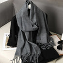 62 cores sólidas mulheres cachecol de inverno quente engrossar xale de caxemira moda ao ar livre luxo borlas pashmina senhora envoltório cachecóis à prova de vento