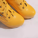Plataforma botas curtas mulher outono e inverno 12cm salto alto cinto fivela tornozelo botas 2025 sola grossa sapatos de motocicleta tamanho 35-46