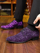 Homens de luxo vestido sapatos ouro prata lantejoulas sapatos de casamento de alta qualidade rendas oxford sapatos designer de moda masculino apartamentos tamanho grande