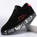 Tênis respiráveis de cano médio, design gráfico de coração e música, sapatos casuais de streetwear para casais, dia dos namorados e presente de aniversário