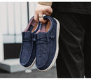 Marca masculina sapatos casuais moda denim sapatos de lona respirável andando sapatos planos ao ar livre tamanho grande luz sapatos masculinos mocassins