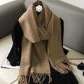 62 cores sólidas mulheres cachecol de inverno quente engrossar xale de caxemira moda ao ar livre luxo borlas pashmina senhora envoltório cachecóis à prova de vento