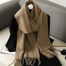 62 cores sólidas mulheres cachecol de inverno quente engrossar xale de caxemira moda ao ar livre luxo borlas pashmina senhora envoltório cachecóis à prova de vento