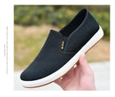 Tênis de lona masculino casual deslizamento vulcanizado leve sapatos planos acessível frete grátis