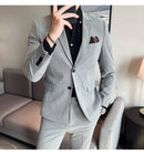 (Jaqueta + calças) marca de alta qualidade boutique cor sólida masculino casual negócios escritório terno noivo vestido casamento festa blazer calças