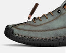 Sapatos masculinos de couro feitos à mão, mocassins casuais de couro respirável, sapatos baixos da moda, sapatos com ferramentas, plus size