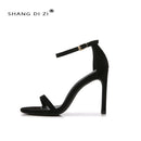 Moda tornozelo cinta ao ar livre sandálias para mulher 6cm 8cm 10cm verão salto alto preto banda estreita stiletto elegante senhoras sapatos