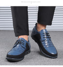 Sapatos Casuais de Outono Inverno Estilo Coreano Modernos com Sola Preta Sapatos de Couro Masculinos para Negócios com Cadarço Simples e Elegantes