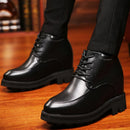 Sapatos de plataforma grossa para homens, salto alto de casamento interno invisível, sapatos que aumentam a altura do casal, 15,5 cm