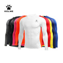 KELME Camisetas masculinas para corrida, camisas de compressão, musculação, esportes, mangas compridas, exercícios, treino, fitn