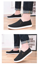 Tênis de lona masculino casual deslizamento vulcanizado leve sapatos planos acessível frete grátis