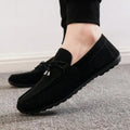 Sapato masculino de camurça vermelha, mocassim de couro macio, sapatos baixos casuais confortáveis, moda primavera, novo, 2023