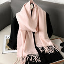62 cores sólidas mulheres cachecol de inverno quente engrossar xale de caxemira moda ao ar livre luxo borlas pashmina senhora envoltório cachecóis à prova de vento
