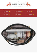 Bolsa feminina de couro genuíno foxer, design elegante e luxuoso, bolsa de ombro feminina, bolsa tote de grande capacidade, melhor presente para mãe, esposa