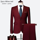 Luxo 3 peças terno de casamento masculino moda magro cor sólida negócios escritório terno define tamanho grande masculino blazer + calças + colete