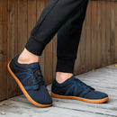 Tênis descalço minimalista masculino, ajuste largo, sola zero, relaxamento ideal, treinador cruzado masculino, sapatos descalços, caixa de dedo largo