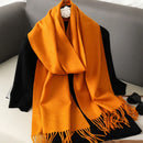 62 cores sólidas mulheres cachecol de inverno quente engrossar xale de caxemira moda ao ar livre luxo borlas pashmina senhora envoltório cachecóis à prova de vento