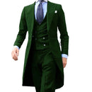 Personalizado novo branco e verde formal negócios terno masculino noivo padrinho festa de casamento baile masculino smoking 3 peça conjunto blazer colete p