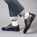 Sapato Masculino de Luxo em Couro Genuíno para Uso Externo, Sapatos Casuais de Couro Oxford com Cadarço, Sapatos Sociais de Grife com Cadarço para Negócios