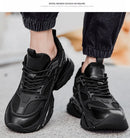 Tênis casuais masculinos com design em malha respirável, sola grossa, tênis esportivos masculinos modernos, estilo Dad Shoes com aumento de altura invisível de 6-10cm.