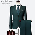 Luxo 3 peças terno de casamento masculino moda magro cor sólida negócios escritório terno define tamanho grande masculino blazer + calças + colete