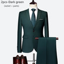 Luxo 3 peças terno de casamento masculino moda magro cor sólida negócios escritório terno define tamanho grande masculino blazer + calças + colete