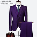 Luxo 3 peças terno de casamento masculino moda magro cor sólida negócios escritório terno define tamanho grande masculino blazer + calças + colete
