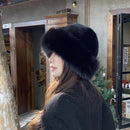 Women Winter Fur Hat Cold-Proof Outdoor Thicken Warm Soft Hat for Casual Trips Sports Skiing