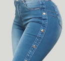 Roupas femininas novos jeans europeu americano 2026 novo popular cintura alta elástica chão alto-falante jeans feminino calças compridas jeans