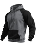 Novo outono ainter esportes ao ar livre estilo raglan contraste cor moletom com capuz moda versátil topos masculinos