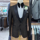 Fashion Paisley Men's 3 Pieces Formal Suit Set Blazer Vest Pants Wedding Groom Suits Best Man Dinner Engagement Tuxedo For Men