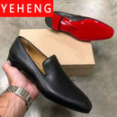 Designer masculino sapatos de couro marca luxo sola vermelha formal moda negócios diário casual festa banquete brogue vestido sapatos casamento