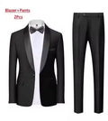 Conjunto de Terno Masculino 3 Peças com Lapela Preta Tamanho EUA: Casaco, Colete e Calças / Traje Formal para Noivo, Casamento e Negócios