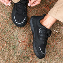 Oiaano descalço dedo do pé largo homem sapatos lazer tênis malha rendas até respirável conforto leve esportes caminhada correndo caminhadas