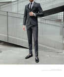 Terno atualizar o novo tecido masculino negócios cavalheiro moda fino trabalho cor sólida plus size vestido justo casamento melhor homem terno