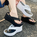 Chinelos Femininos de Moda, Sapatos de Plataforma de EVA Macio para o Verão, Chinelos de Praia para Meninas, Sandálias de Salto Alto com Sola Grossa