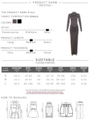 Estranho gato hipster vestido ruched feminino o-pescoço manga cheia magro estiramento robe outono tendência simples clássico pregas longo bodycon