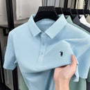 Camisa Polo Masculina Premium de Verão 2026, Secagem Rápida, Respirável, Casual, Moda Empresarial, Esportiva, Manga Curta, Roupa Masculina