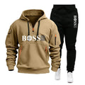 Conjunto Masculino de Moletom e Calça 2 Peças Primavera/Outono 2026, Novo, para Corrida ao Ar Livre, Corta-Vento, com Zíper, Quente, Roupa Esportiva Masculina