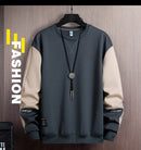 2026 Men's Casual Sweatshirts Fashion Harajuku Streetwear Long Sleeve Patchwork Loose O-Neck Pullover Tops Hip Hop Hoodies Male