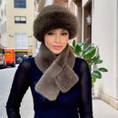 Luxury Faux Fur Hat & Scarf Set - Warm Elegant Versatile for Winter Cold Commute High-end Holiday Party