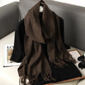 62 cores sólidas mulheres cachecol de inverno quente engrossar xale de caxemira moda ao ar livre luxo borlas pashmina senhora envoltório cachecóis à prova de vento