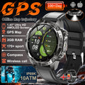 NOVO 2026 Smartwatch GPS Militar para Atividades ao Ar Livre com Mapa Offline, GPS L1+L2 de Banda Dupla, Bússola, Ciclismo, Corrida, Natação, Monitor de Frequência Cardíaca e 10ATM