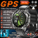 NOVO 2026 Smartwatch GPS Militar para Atividades ao Ar Livre com Mapa Offline, GPS L1+L2 de Banda Dupla, Bússola, Ciclismo, Corrida, Natação, Monitor de Frequência Cardíaca e 10ATM
